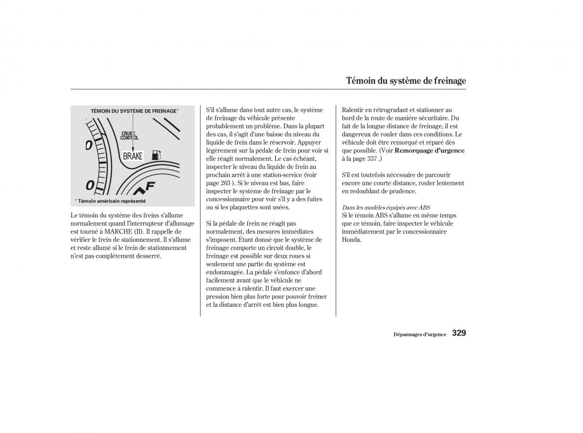 Honda CR V II 2 manuel du proprietaire / page 328