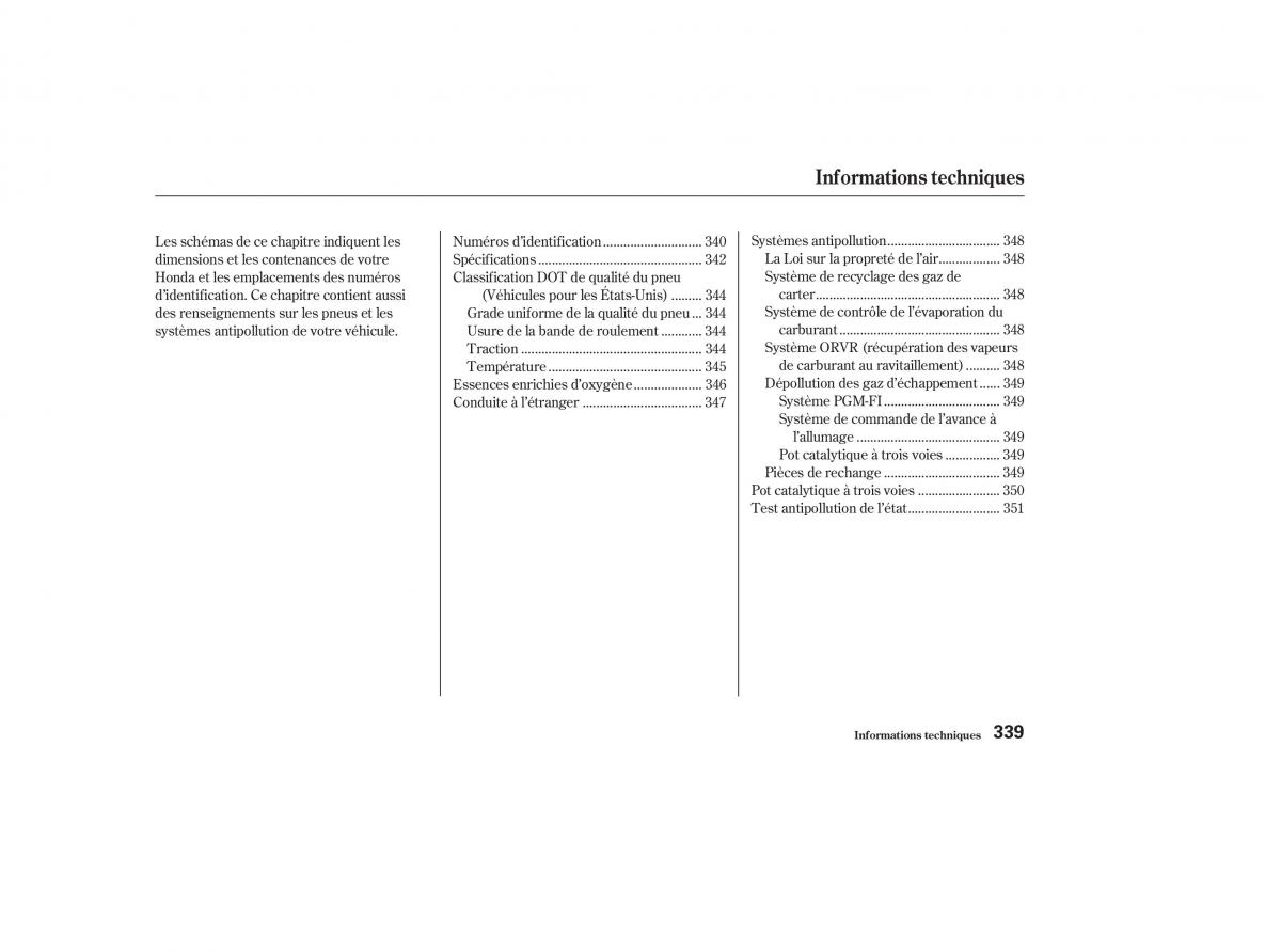 Honda CR V II 2 manuel du proprietaire / page 338