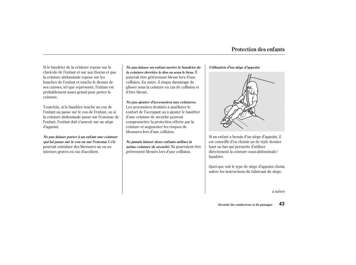 Honda CR V II 2 manuel du proprietaire / page 42