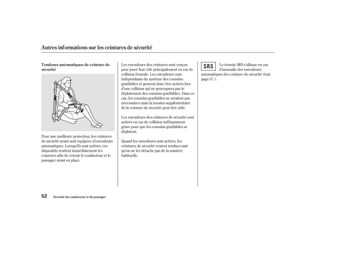 Honda CR V II 2 manuel du proprietaire / page 51