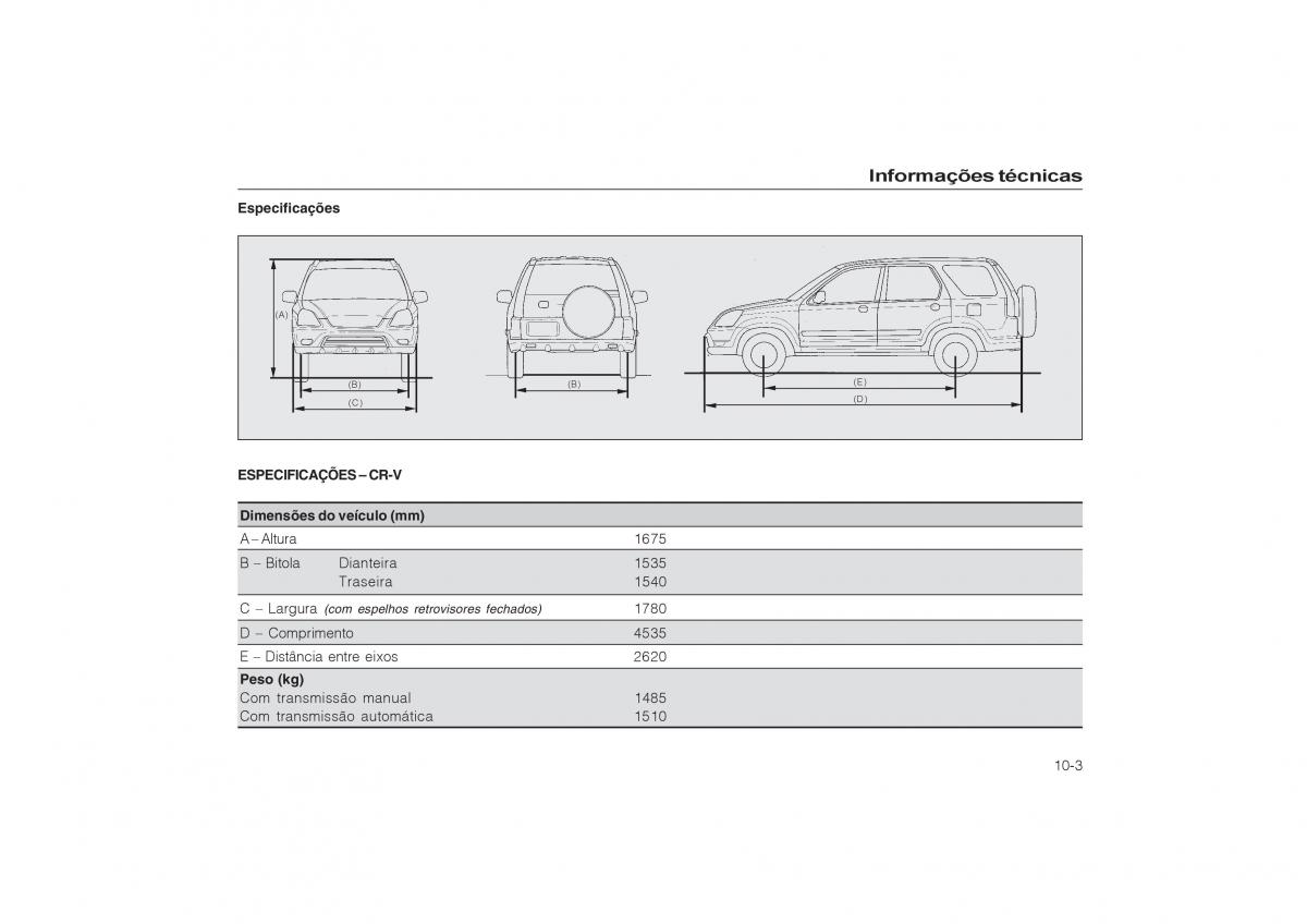 Honda CR V II 2 manual del propietario / page 191