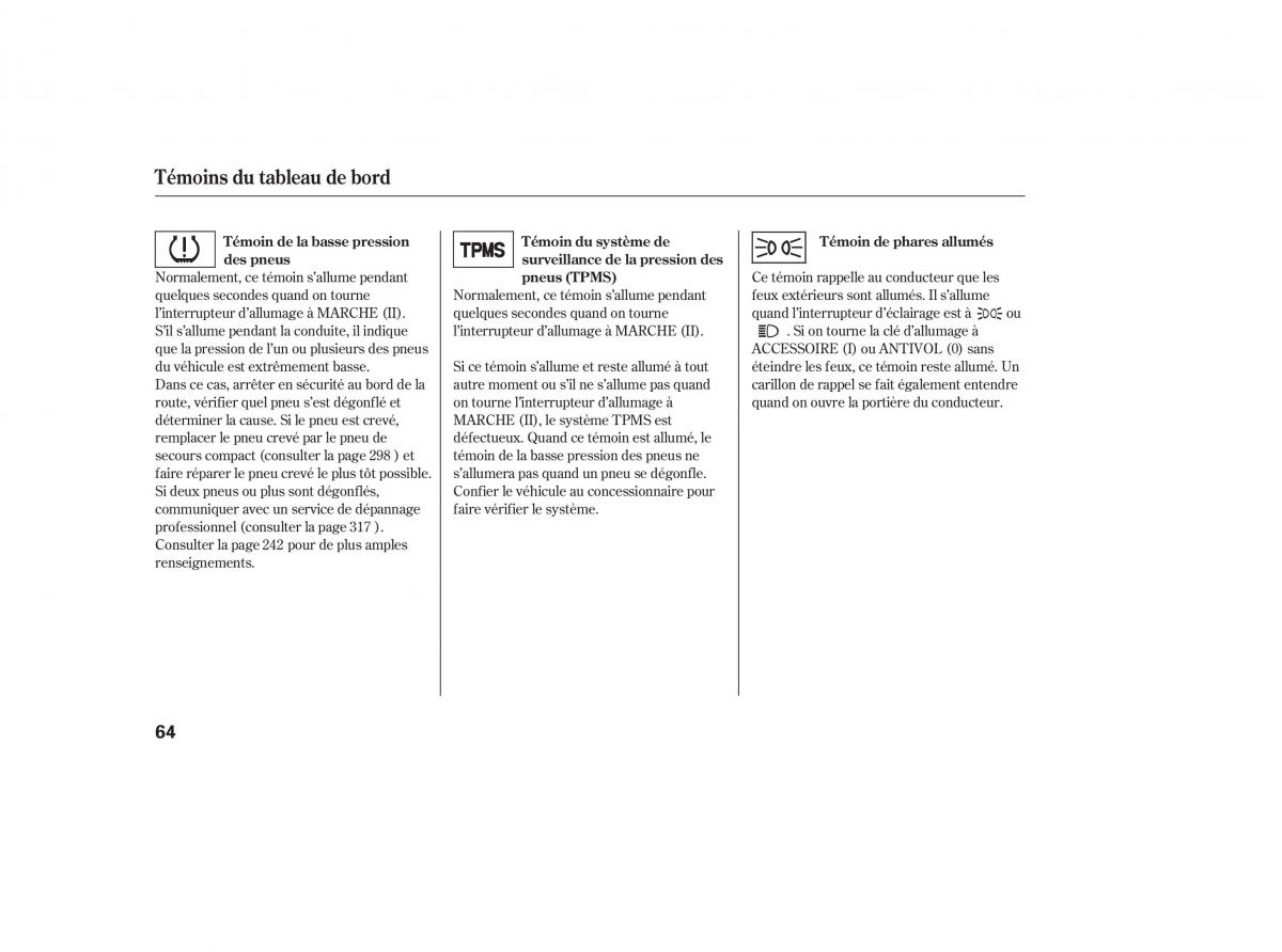 Honda CR V III 3 manuel du proprietaire / page 67