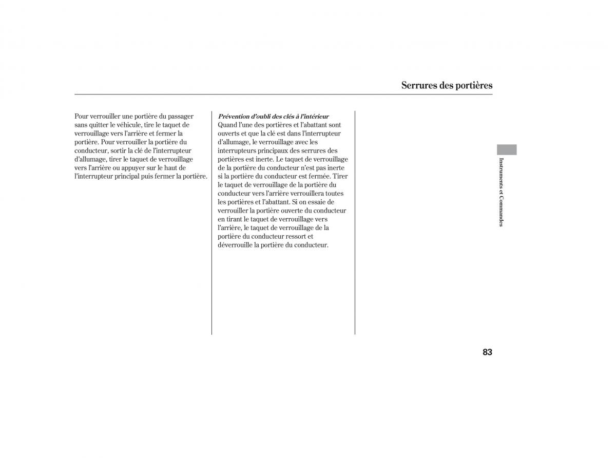 Honda CR V III 3 manuel du proprietaire / page 86