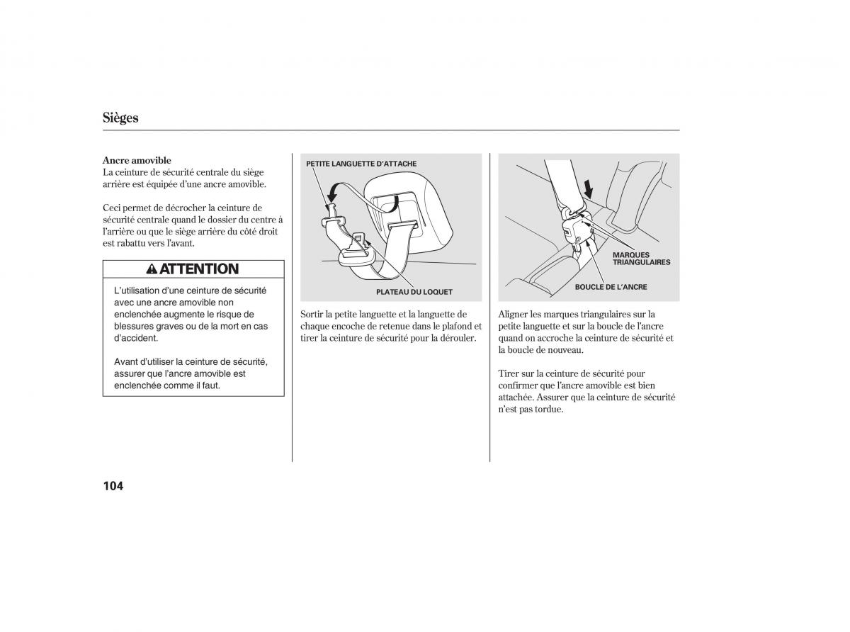 Honda CR V III 3 manuel du proprietaire / page 107