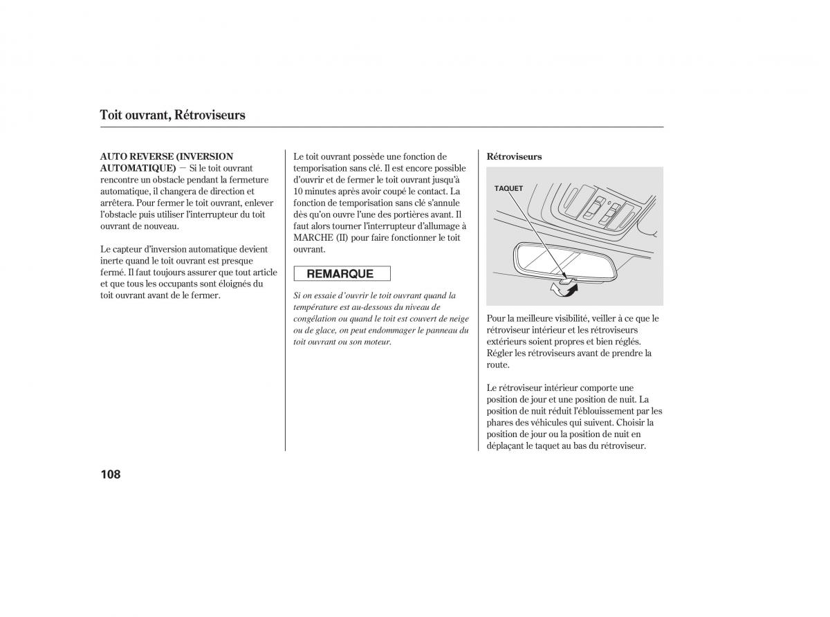 Honda CR V III 3 manuel du proprietaire / page 111