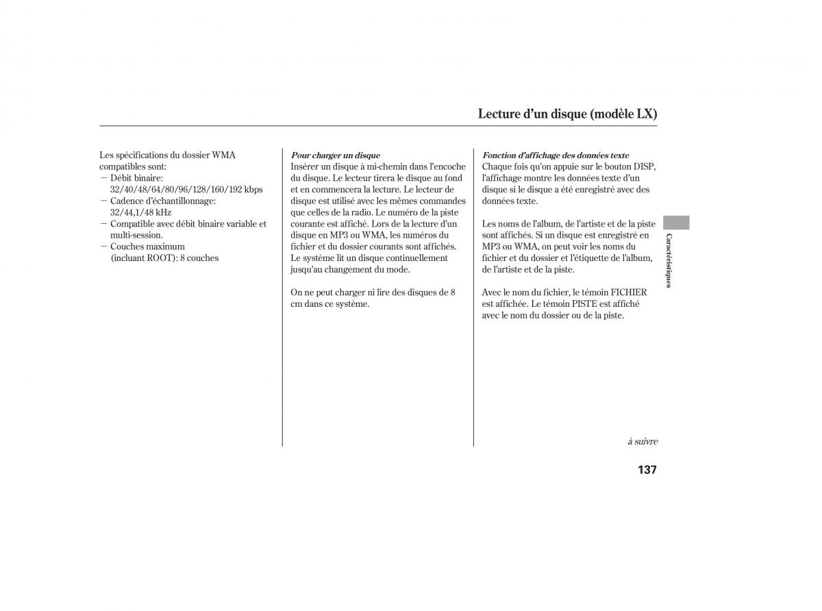 Honda CR V III 3 manuel du proprietaire / page 139