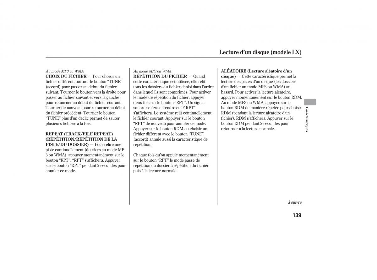 Honda CR V III 3 manuel du proprietaire / page 141