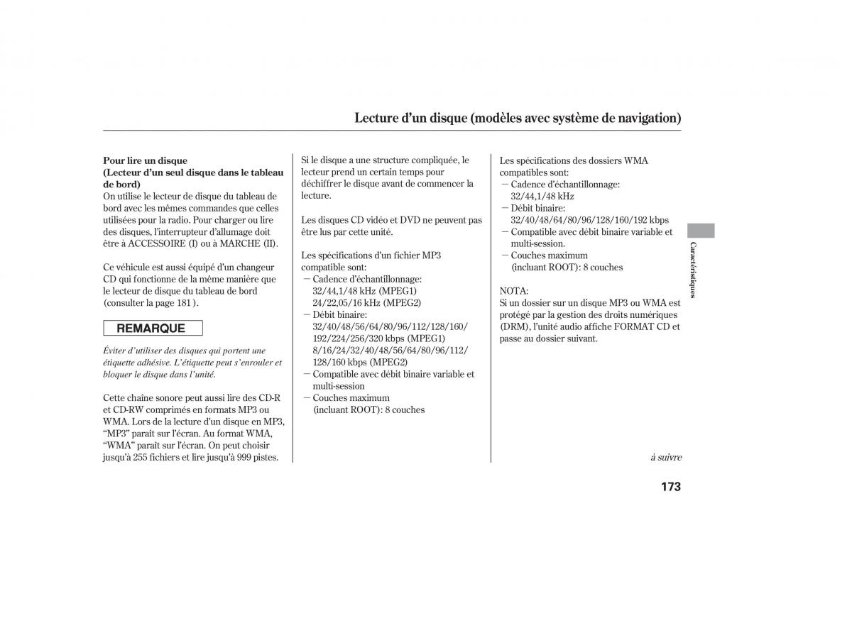 Honda CR V III 3 manuel du proprietaire / page 175