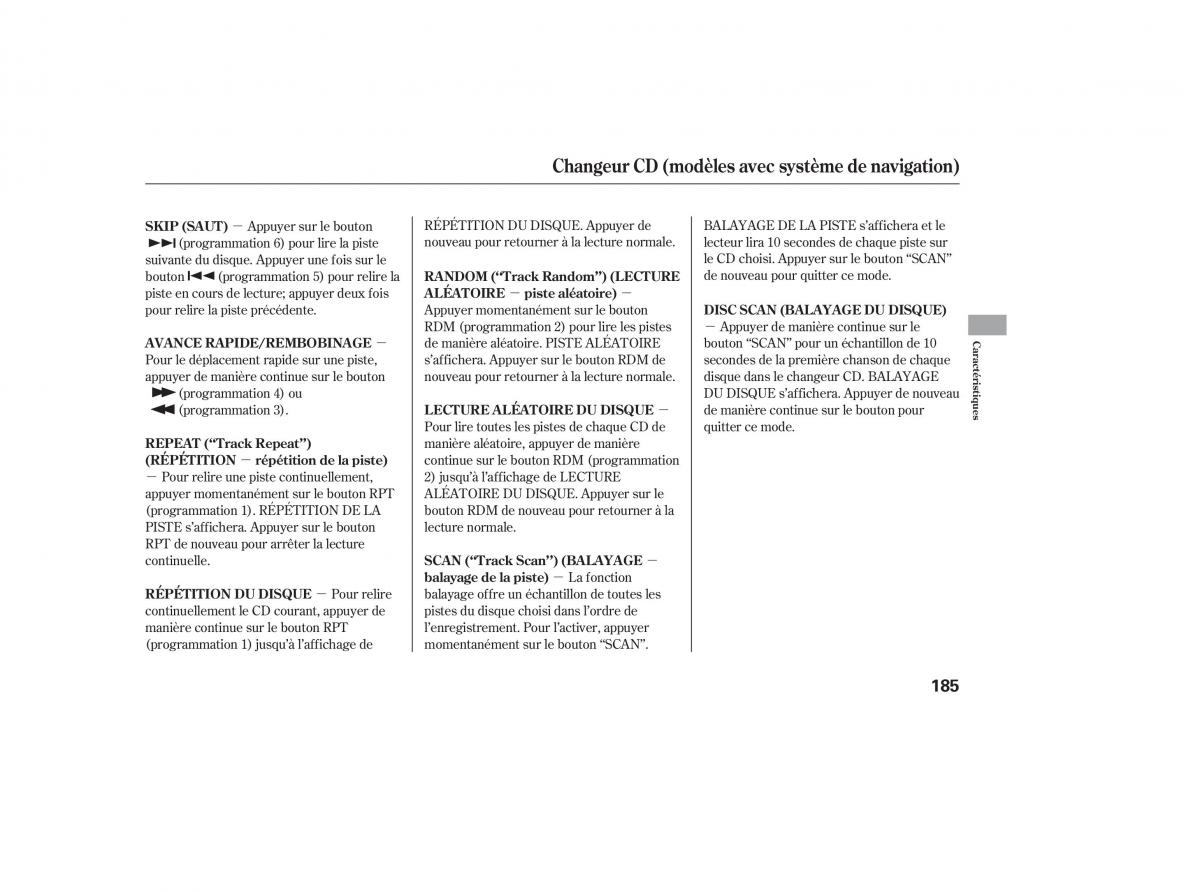 Honda CR V III 3 manuel du proprietaire / page 187