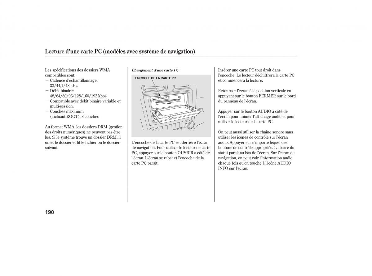 Honda CR V III 3 manuel du proprietaire / page 192