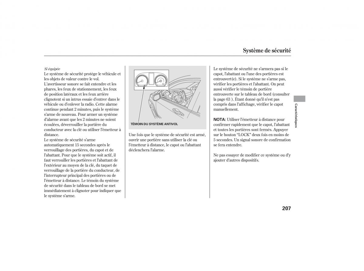 Honda CR V III 3 manuel du proprietaire / page 209