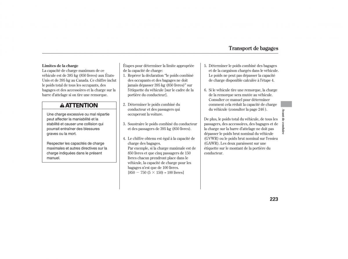 Honda CR V III 3 manuel du proprietaire / page 224