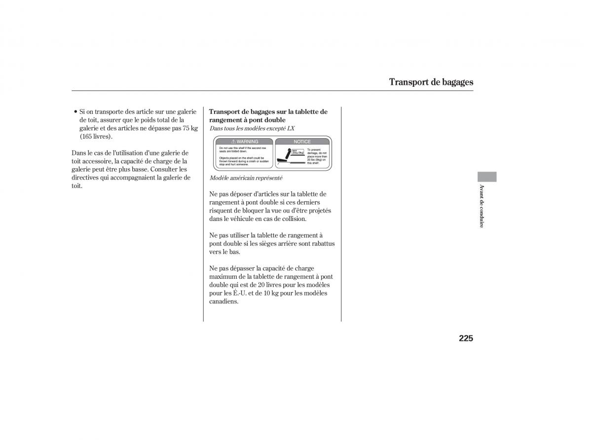 Honda CR V III 3 manuel du proprietaire / page 226