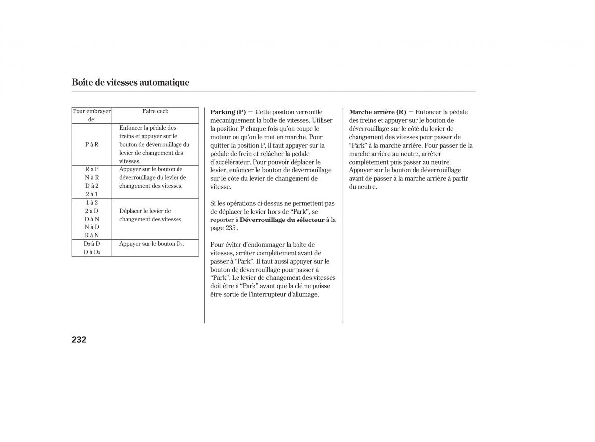 Honda CR V III 3 manuel du proprietaire / page 232