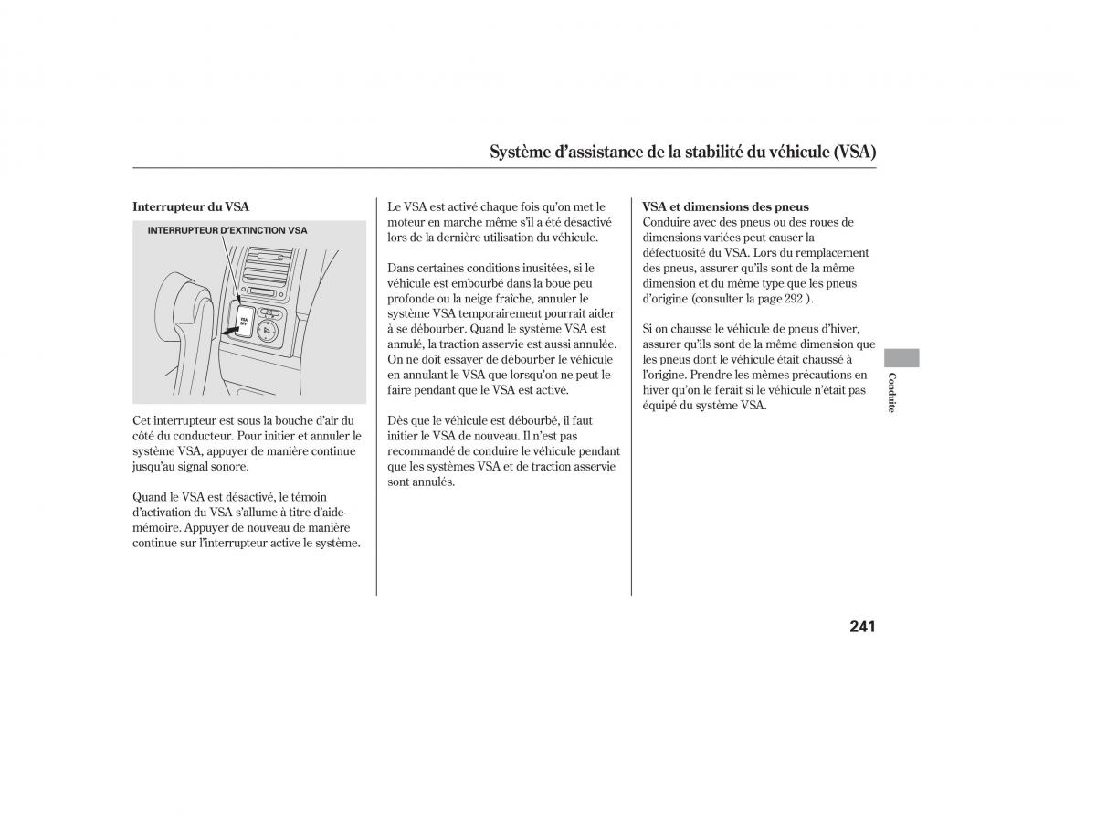 Honda CR V III 3 manuel du proprietaire / page 241