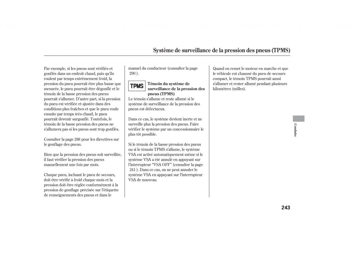 Honda CR V III 3 manuel du proprietaire / page 243