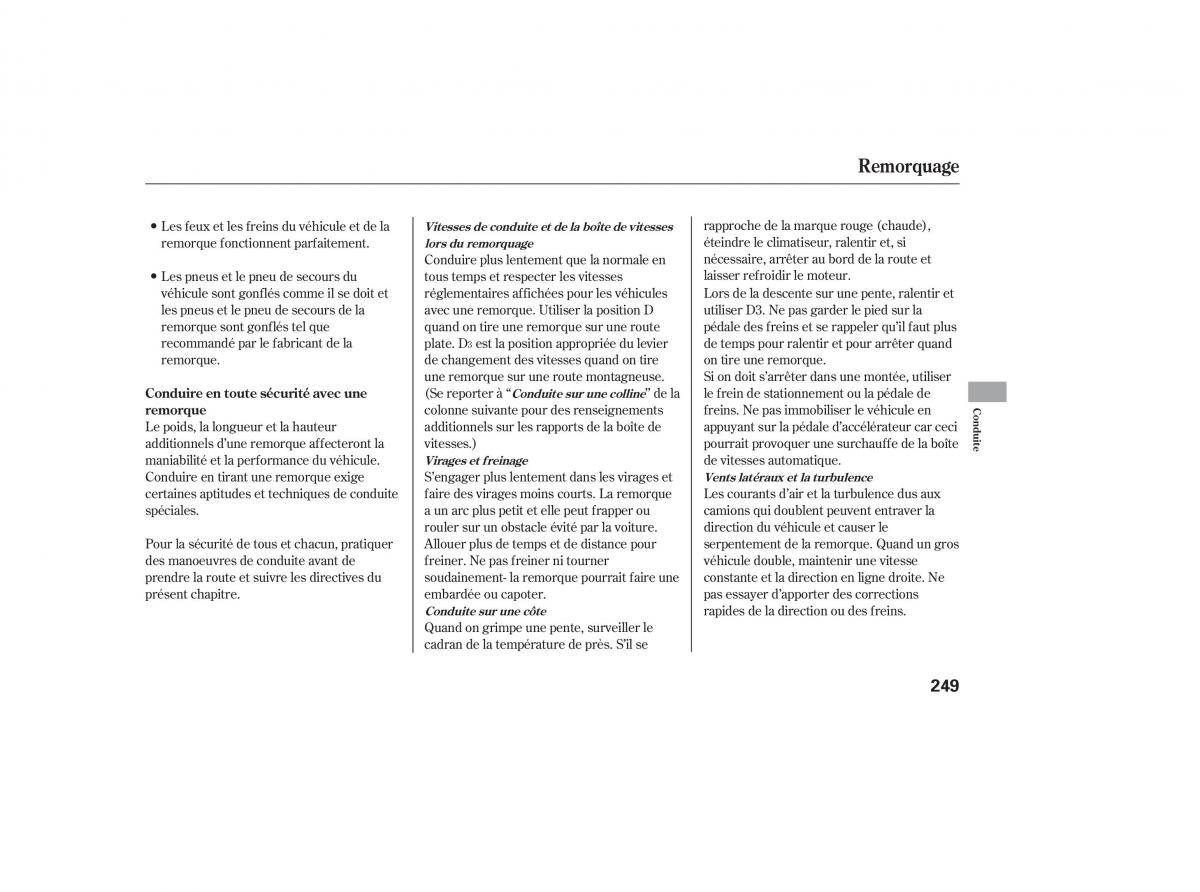 Honda CR V III 3 manuel du proprietaire / page 249