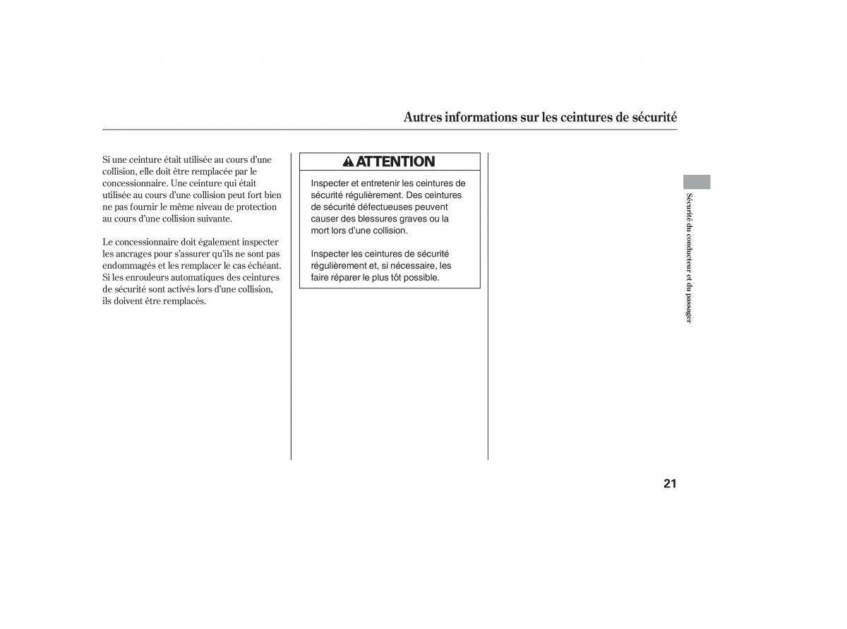 Honda CR V III 3 manuel du proprietaire / page 25