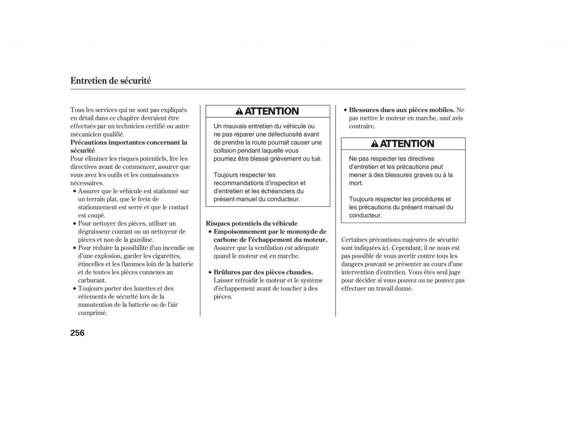 Honda CR V III 3 manuel du proprietaire / page 255