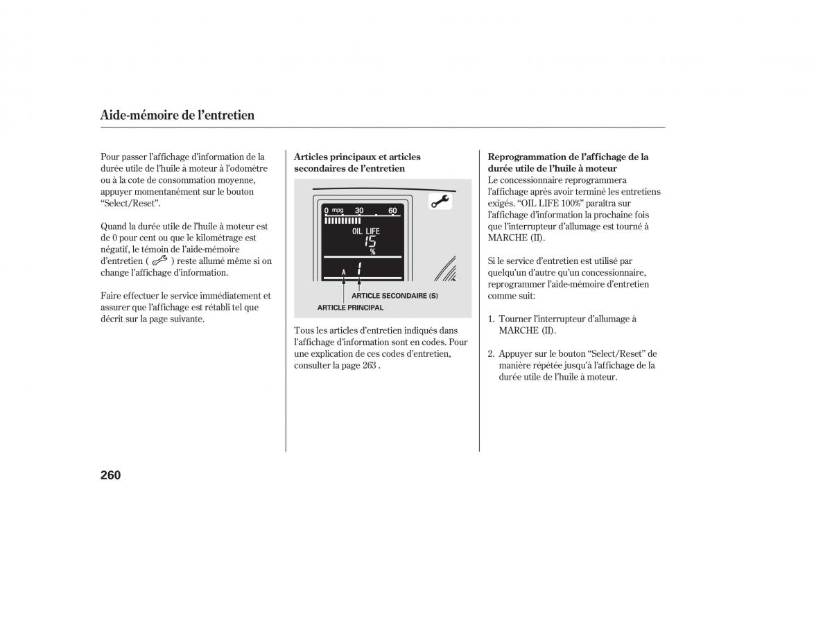 Honda CR V III 3 manuel du proprietaire / page 259