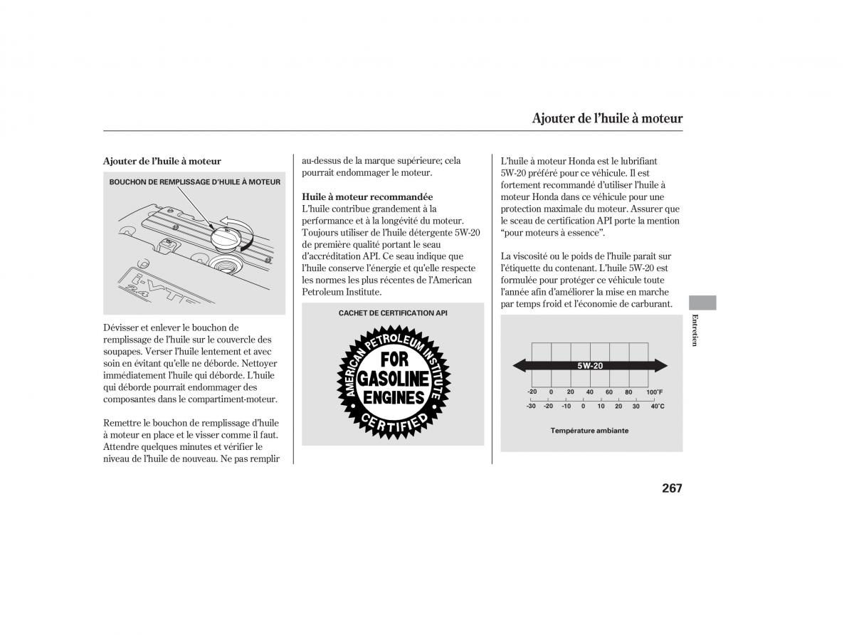 Honda CR V III 3 manuel du proprietaire / page 266