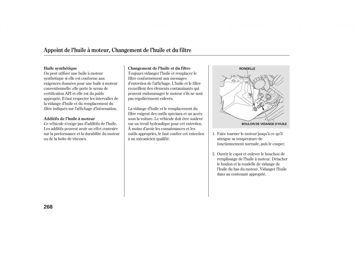 Honda CR V III 3 manuel du proprietaire / page 267