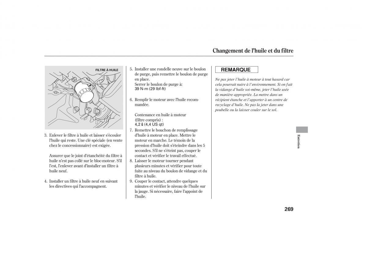 Honda CR V III 3 manuel du proprietaire / page 268