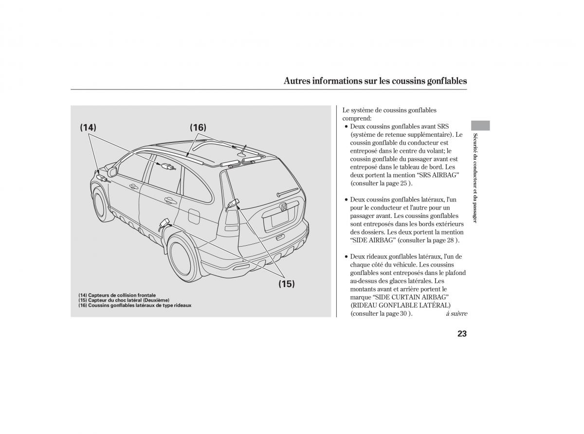 Honda CR V III 3 manuel du proprietaire / page 27