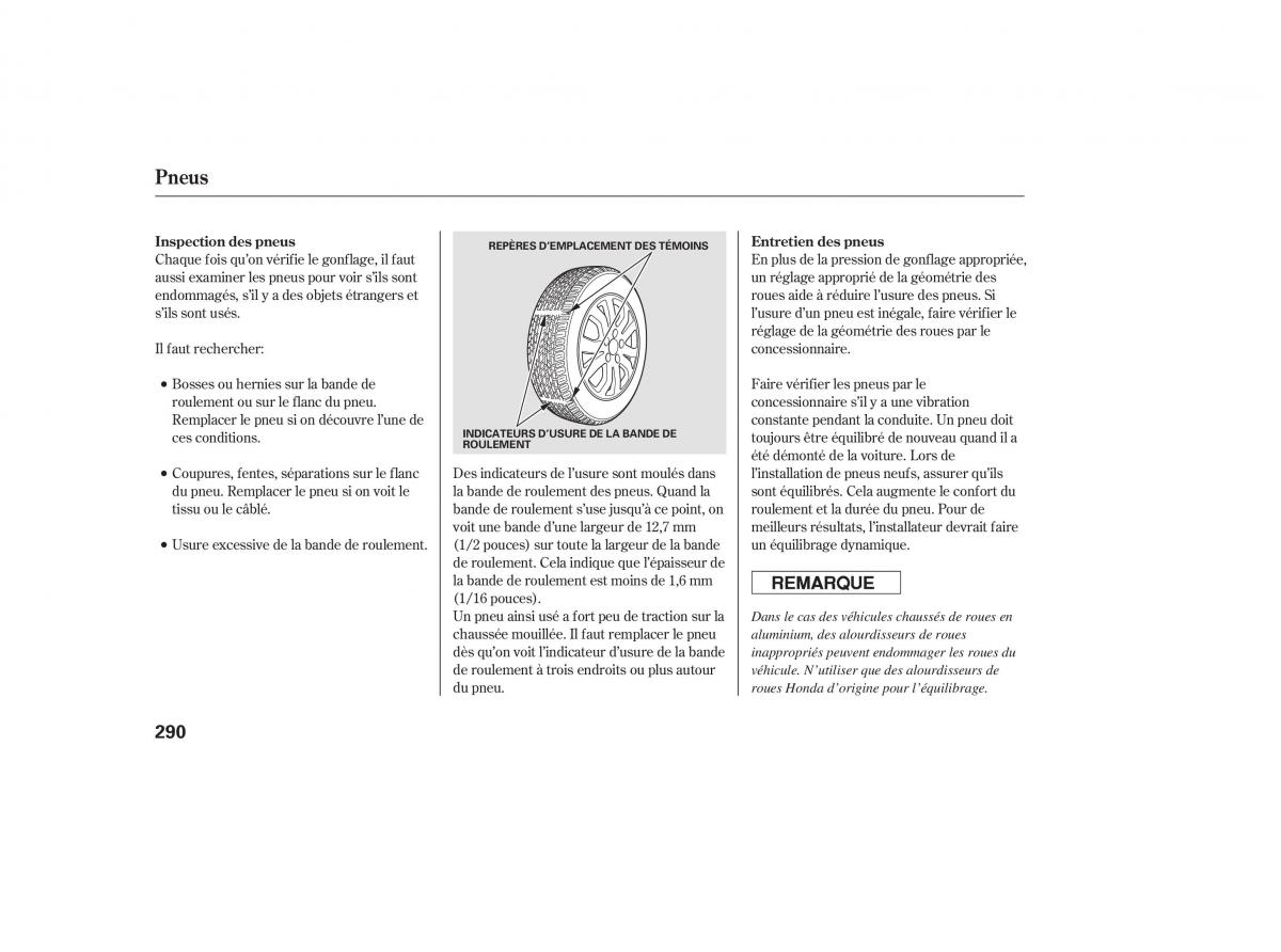 Honda CR V III 3 manuel du proprietaire / page 289