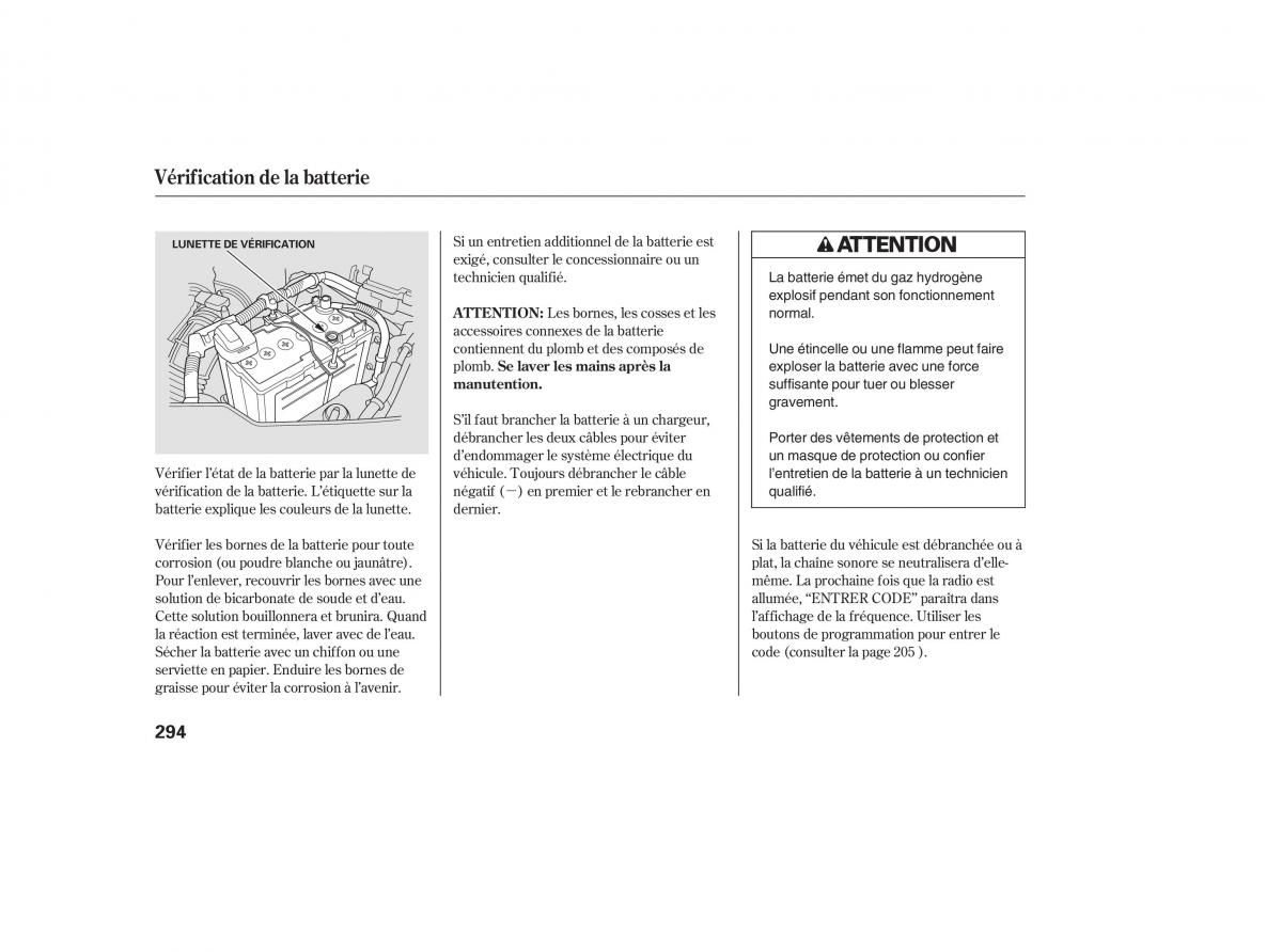 Honda CR V III 3 manuel du proprietaire / page 293