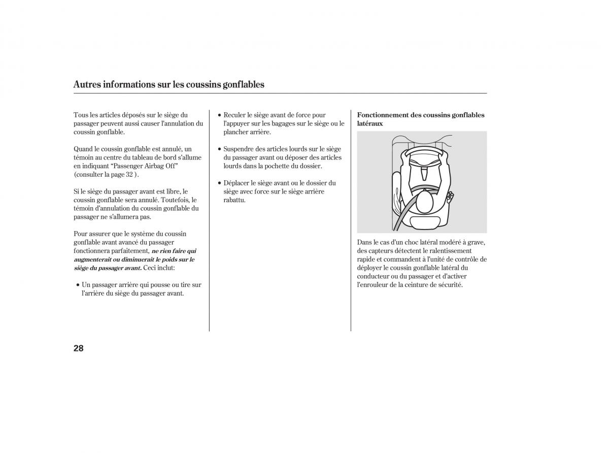 Honda CR V III 3 manuel du proprietaire / page 32