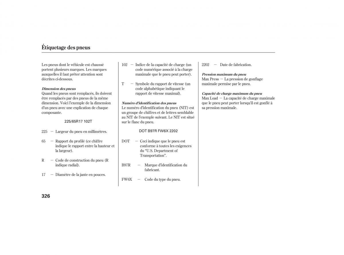 Honda CR V III 3 manuel du proprietaire / page 323