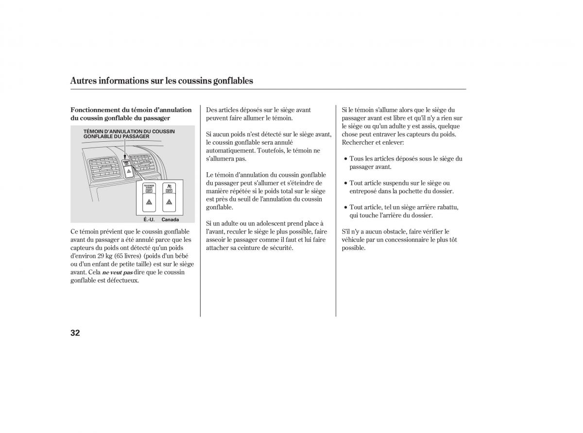 Honda CR V III 3 manuel du proprietaire / page 36