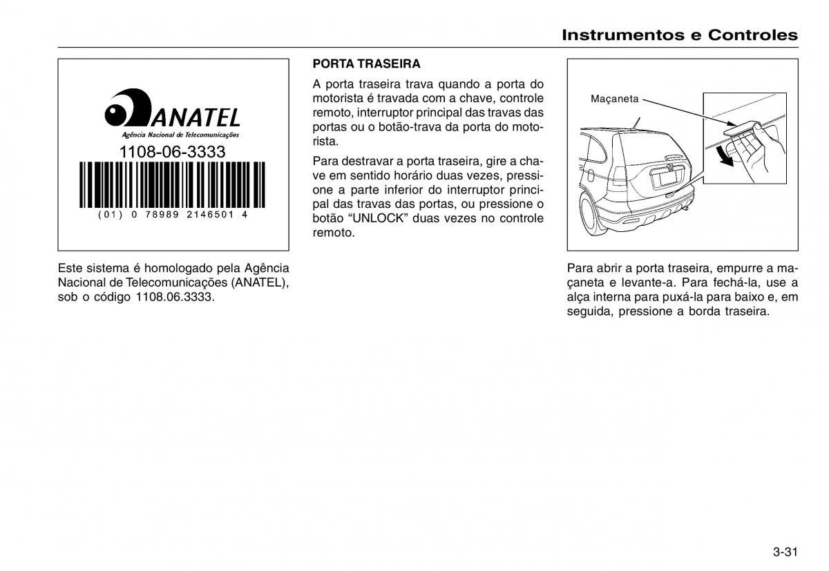 Honda CR V III 3 manual del propietario / page 69