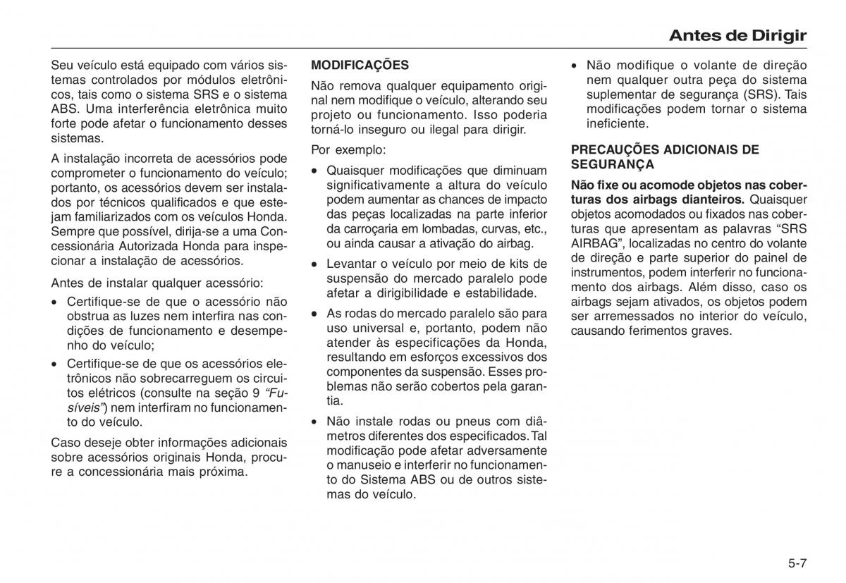 Honda CR V III 3 manual del propietario / page 137