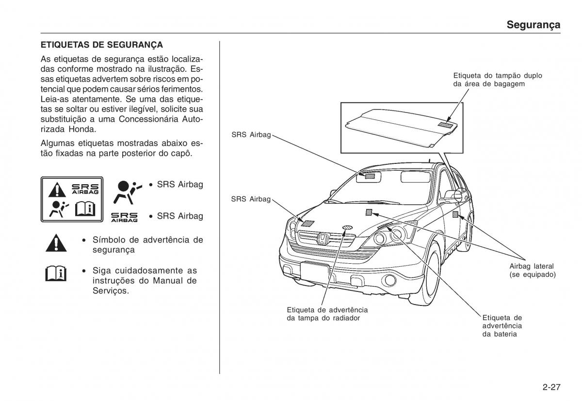 Honda CR V III 3 manual del propietario / page 37