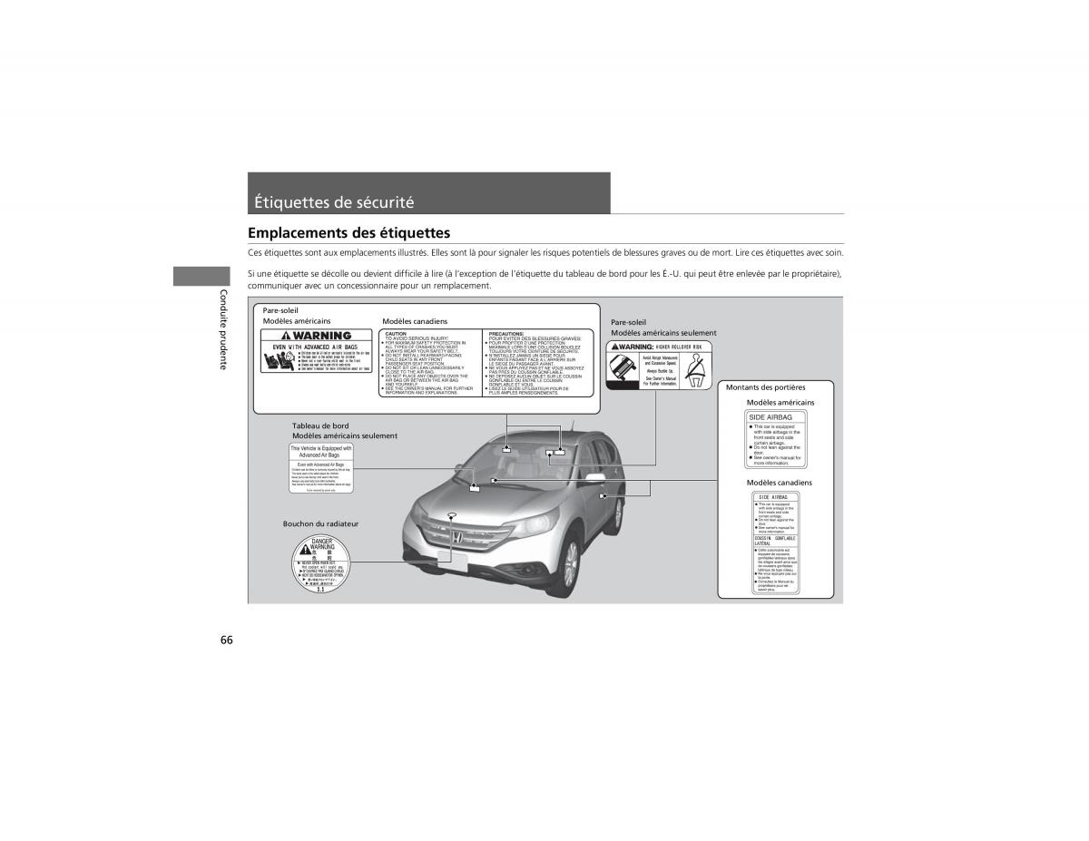 Honda CR V IV 4 manuel du proprietaire / page 67