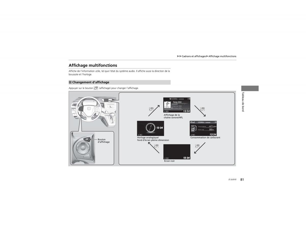 Honda CR V IV 4 manuel du proprietaire / page 82