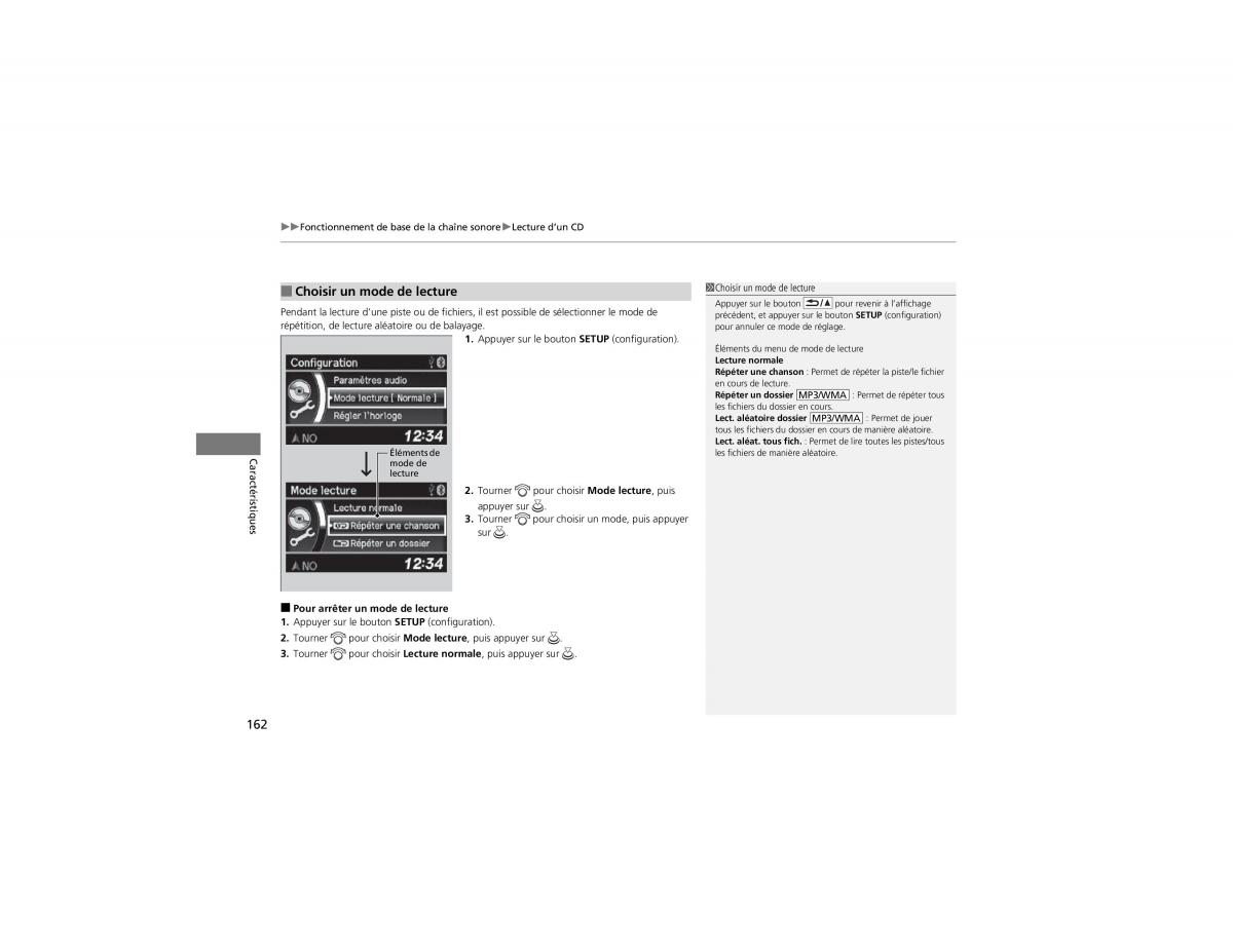 Honda CR V IV 4 manuel du proprietaire / page 163