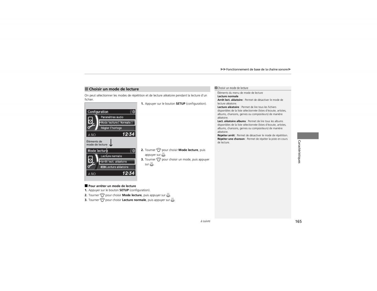 Honda CR V IV 4 manuel du proprietaire / page 166