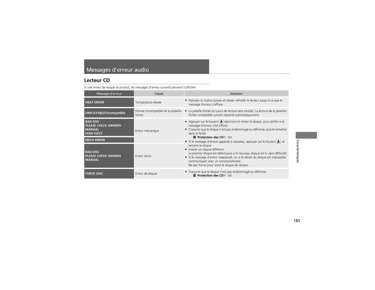 Honda CR V IV 4 manuel du proprietaire / page 186