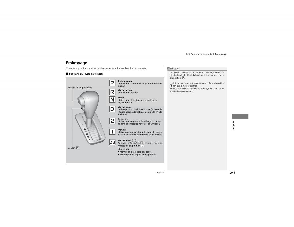 Honda CR V IV 4 manuel du proprietaire / page 244