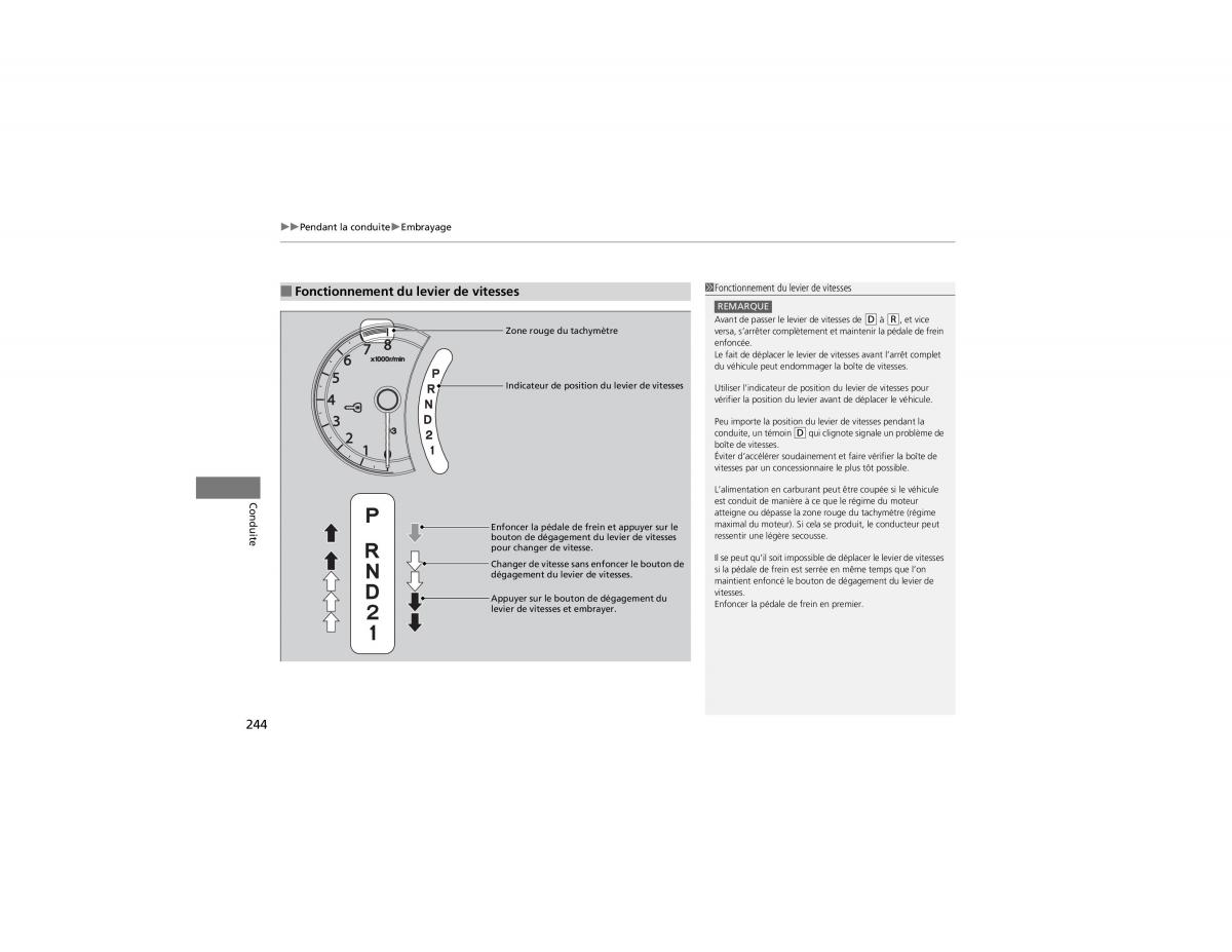 Honda CR V IV 4 manuel du proprietaire / page 245