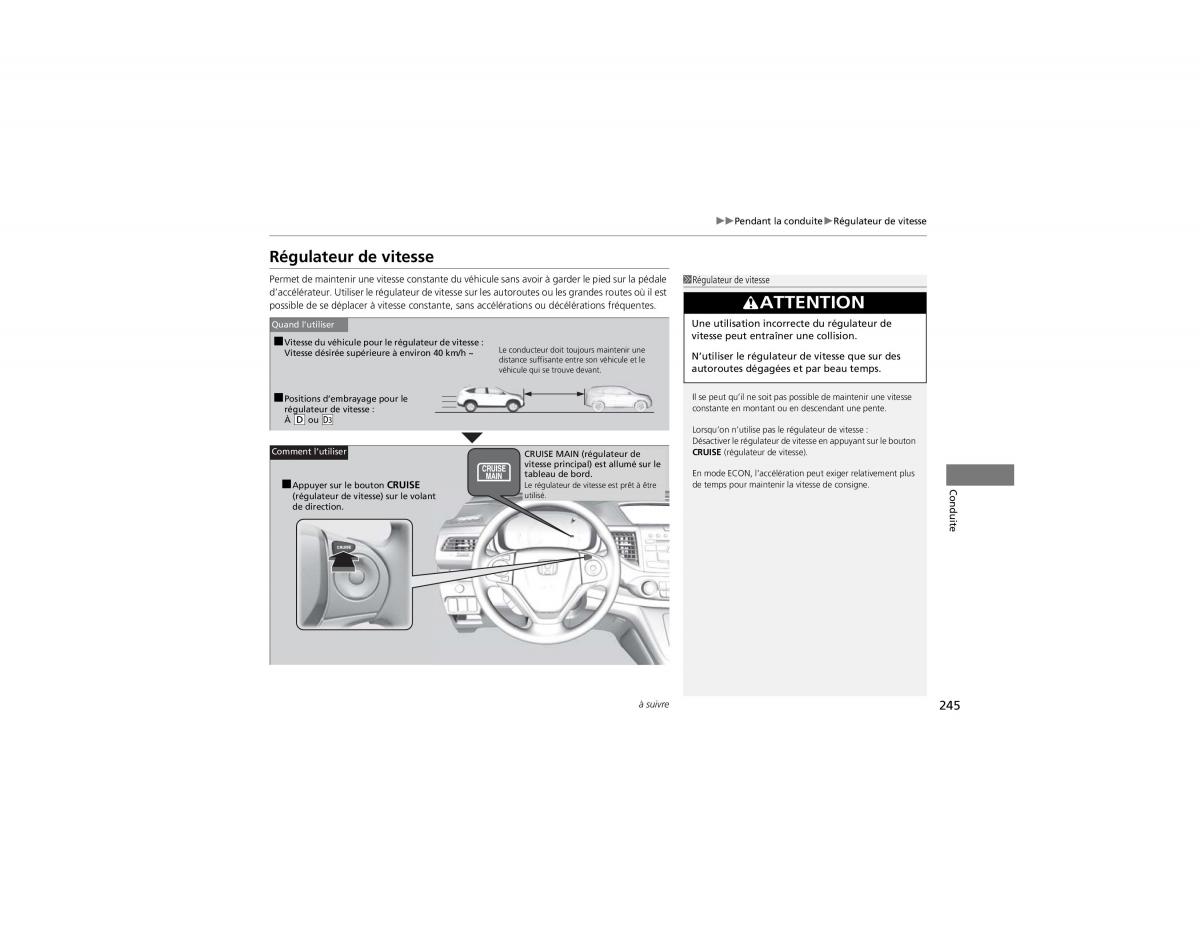 Honda CR V IV 4 manuel du proprietaire / page 246