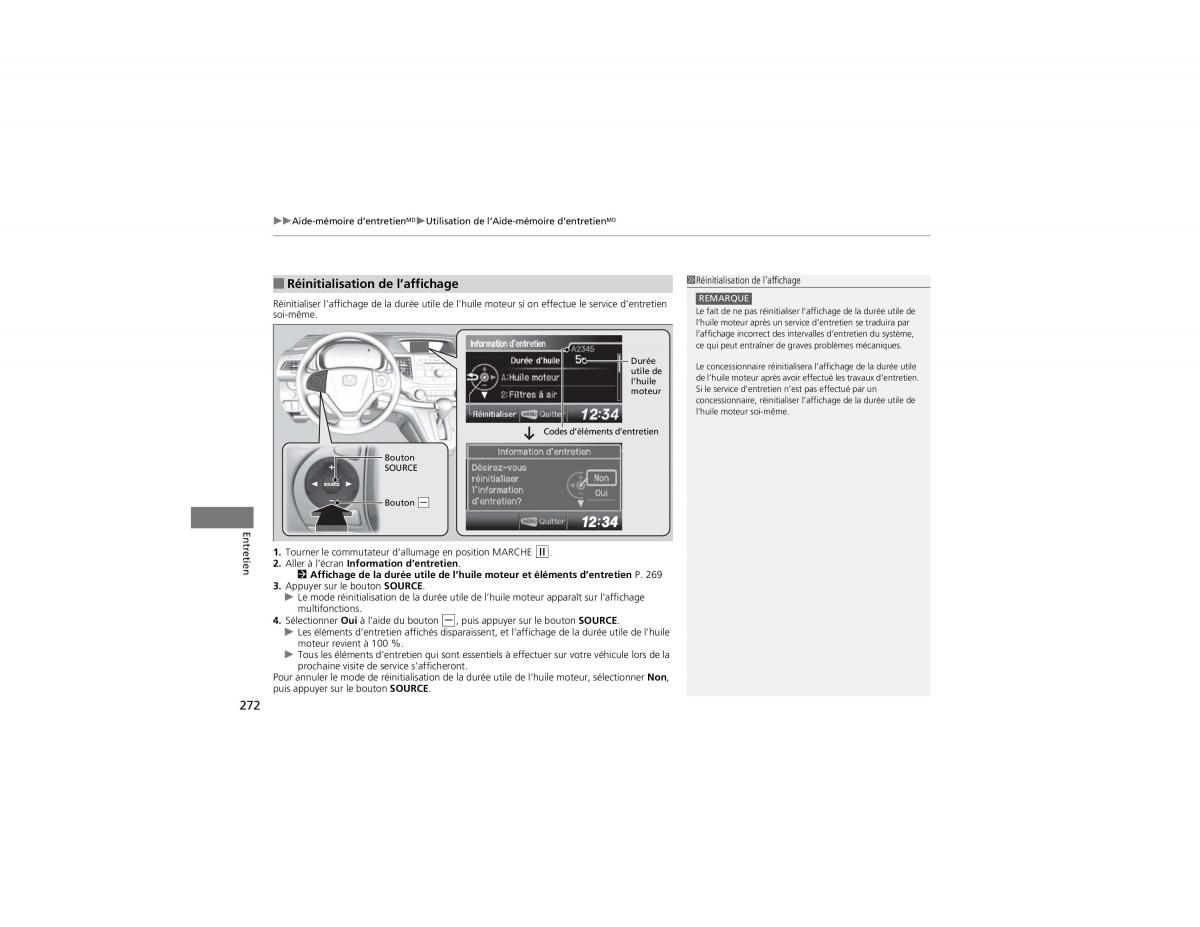 Honda CR V IV 4 manuel du proprietaire / page 273