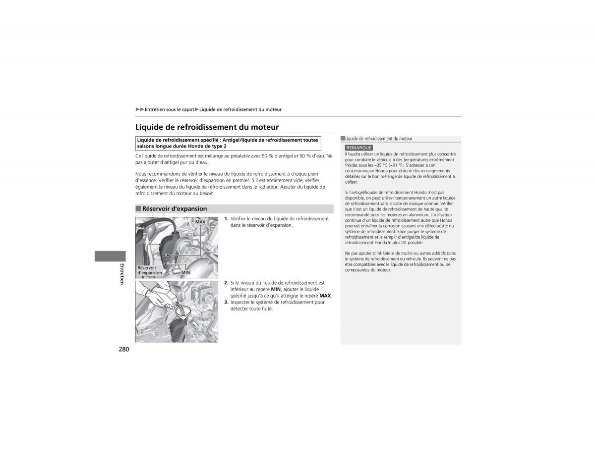 Honda CR V IV 4 manuel du proprietaire / page 281