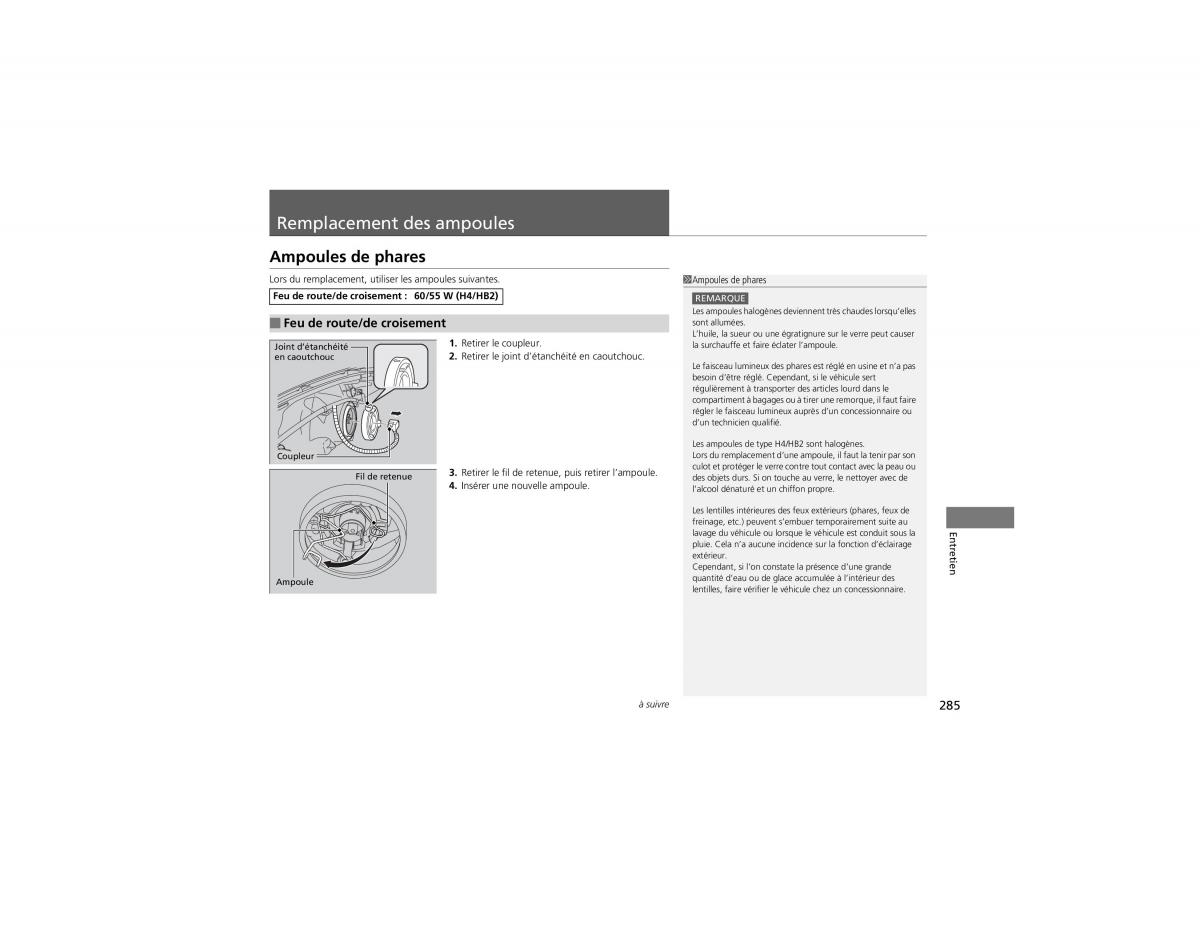 Honda CR V IV 4 manuel du proprietaire / page 286