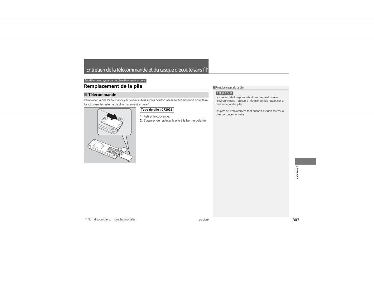 Honda CR V IV 4 manuel du proprietaire / page 308