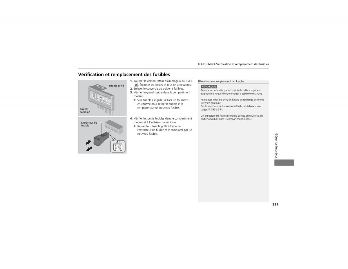 Honda CR V IV 4 manuel du proprietaire / page 336