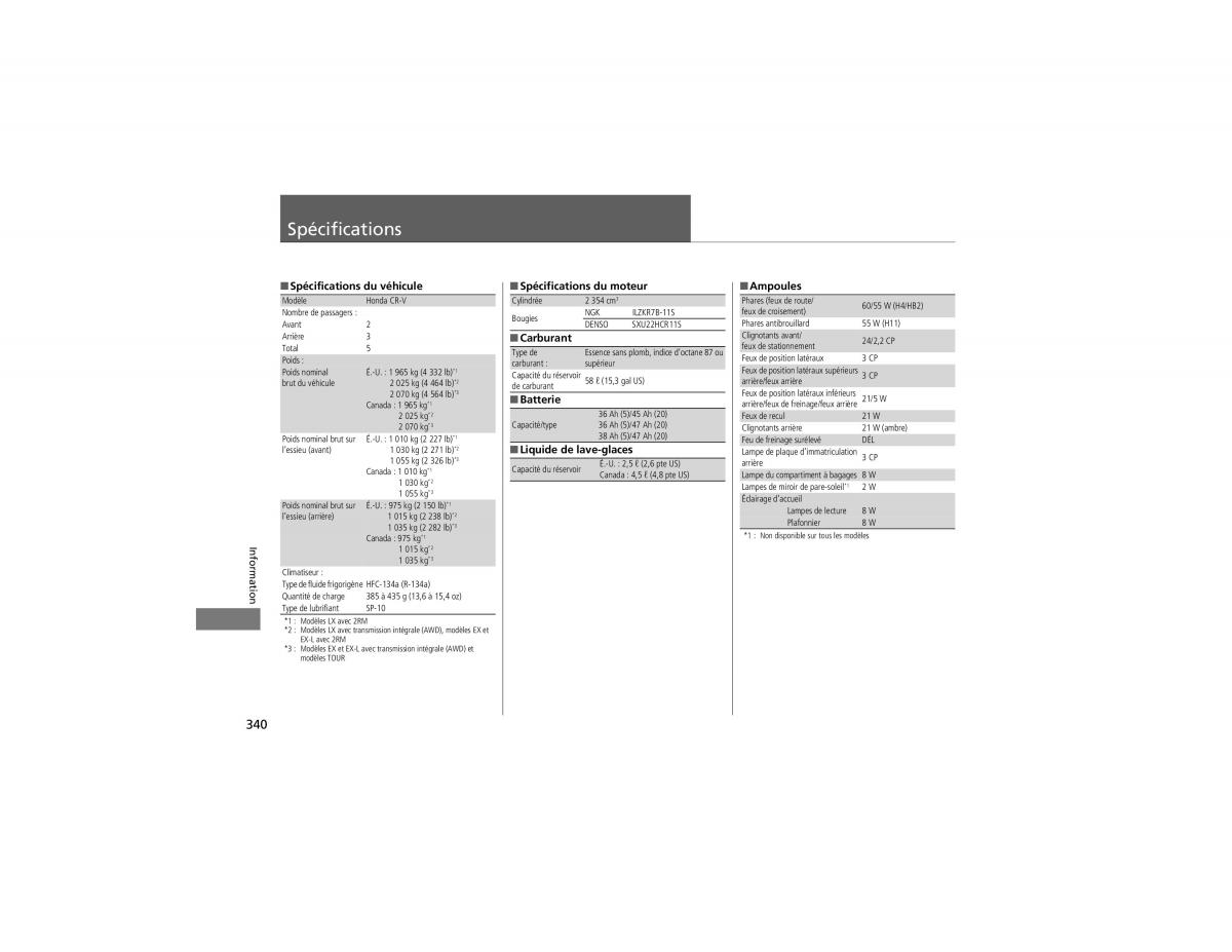 Honda CR V IV 4 manuel du proprietaire / page 341